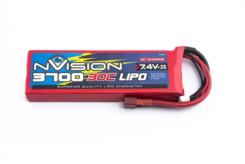 nVision Li-Po 7.4v(2S) 3700mAh 30C Deans plug SoftCase
