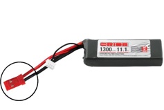Team Orion Li-Po 11.1V (3S) 1300mah 50C SoftCase Deans plug with LED charge status