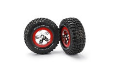 Traxxas SCT Front/Rear Tire On Red Beadlocks Slash (2)