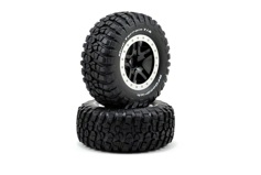 Traxxas Tire/Wheel Assy Glued Split Spoke Black (2)