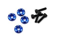Wheel nut washer, machined aluminum, blue / 3x12mm CS (4)