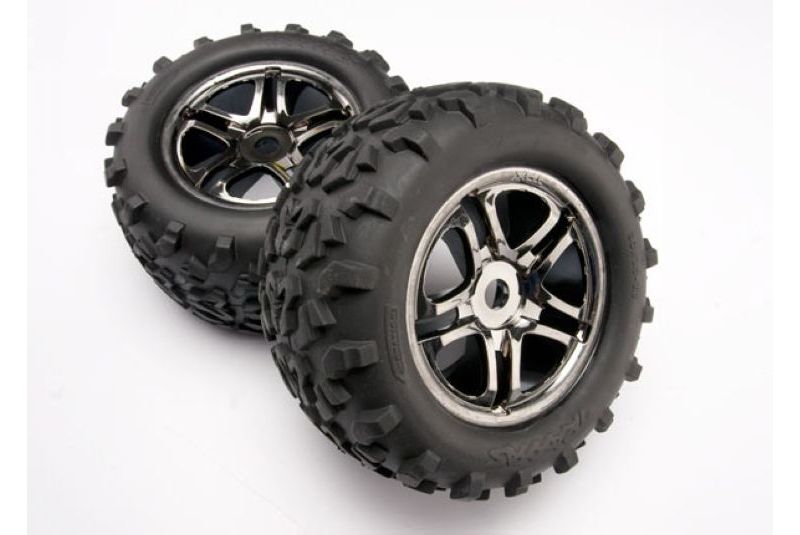 Tires & wheels, assembled, glued (SS (Split Spoke) black chrome whe...