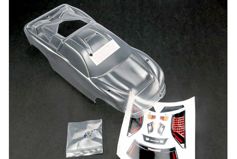 Body, Nitro Rustler (clear, requires painting)/window, grill, lights decal sheet/ wing and aluminum
