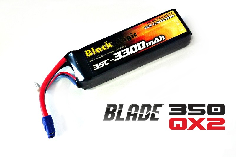 Black Magic	LiPo 11,1В(3S) 3300mAh 25C Soft Case EC3 (for BLADE 350 QX2 and QX3)