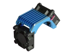Brushless 540 Motor Heatsink -Twin W/ Cooling Fan - Light Blue