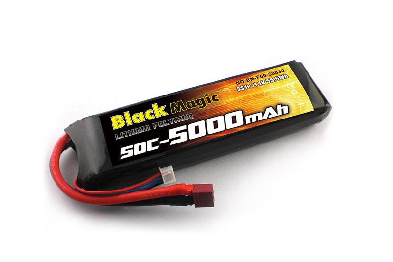Аккумулятор для радиоуправляемых моделей Black Magic LiPo 11,1V(3S) 5000mAh 50C Deans plug