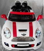 Детский электромобиль RIVERTOYS Mini Cooper VIP (белый) с ЖК-монитором