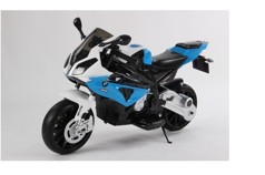 Детский электромобиль мотоцикл BMW S1000PR на аккумуляторе 12V цвет синий Jiajia JT528-blue