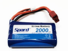 Аккумулятор Li-Ion Spard 2000mAh, 7,4V, 15C, T&#8208;plug для Remo Hobby 1/16, Himoto 1/18