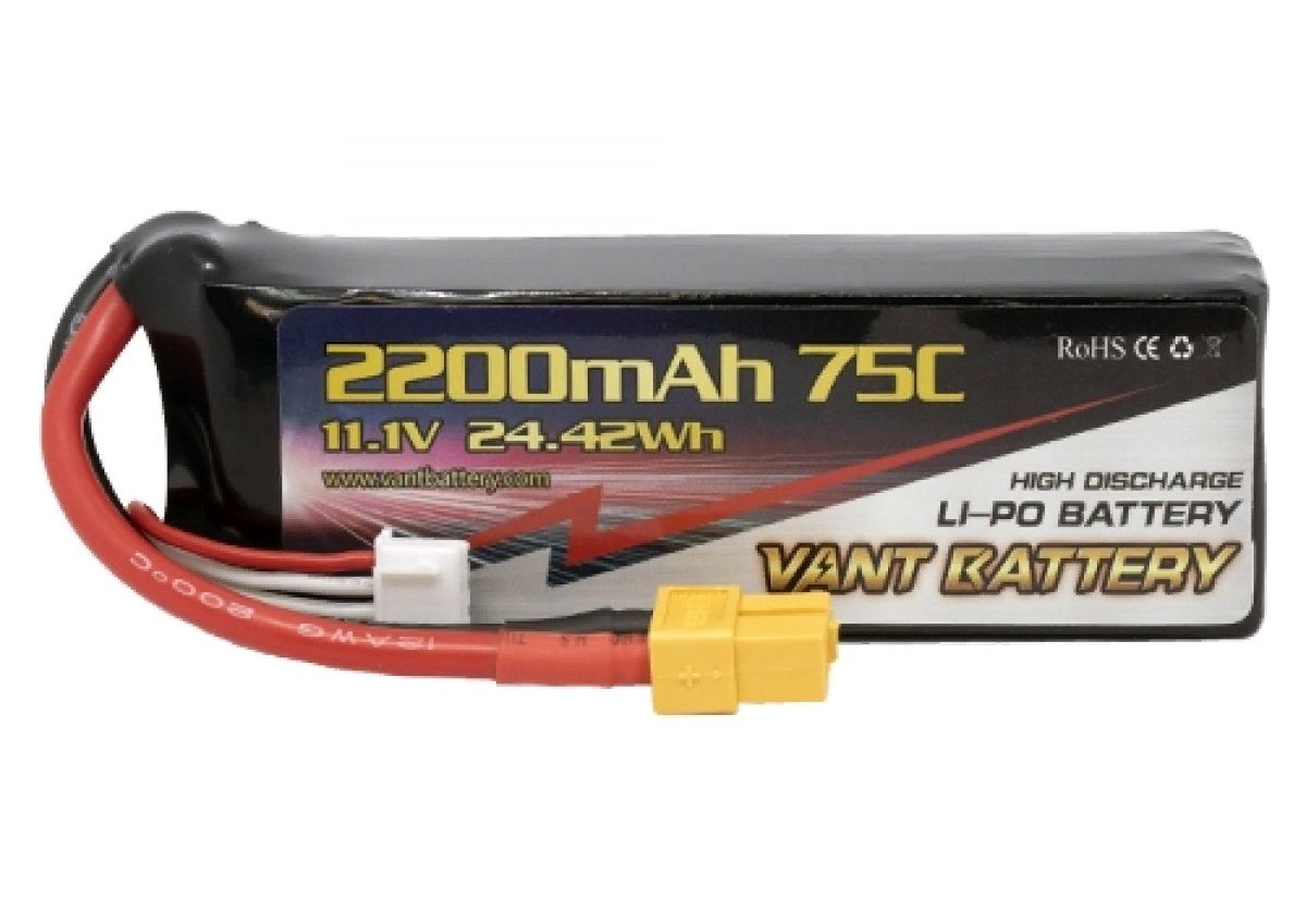 Аккумулятор LiPo Vant - 11.1В 2200мАч 75C 3S (Разъем XT60)