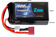 Аккумулятор Zeee Power 3s 11.1v 1500mah 45c SOFT