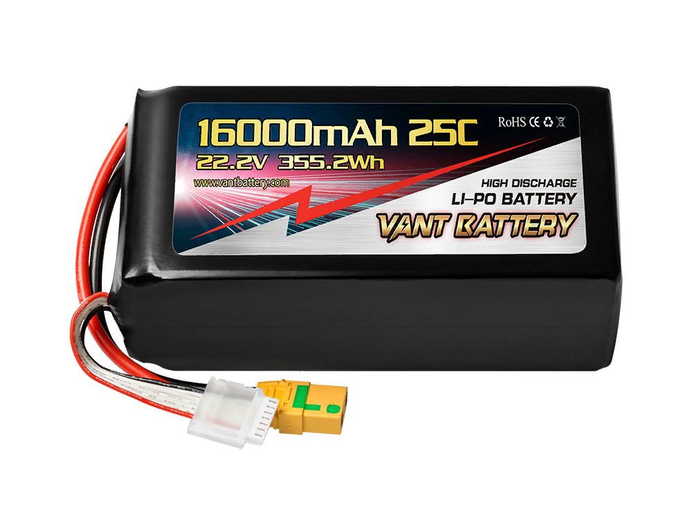 Аккумулятор LiPo Vant - 22.2V 16000mAh 25C soft case battery and XT90-S plug