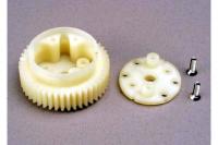 Differential gear (45-tooth)/ side cover plate & screws