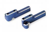 Servo mounts, steering/ shift (machined aluminum) (blue) (f&r)/ machine screws (8)