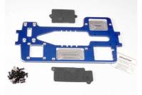 Chassis, 7075-T6 billet machined aluminum (4mm) (blue)/ hardware