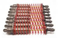 Big Bore shocks (xx-long) (hard-anodized & Teflon-coated T6 aluminum) (assembled) w/ red springs, Ti