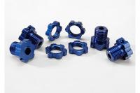 Wheel hubs, splined, 17mm (blue-anodized) (4)/ wheel nuts, splined, 17mm (blue-anodized) (4)/ screw