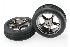 Tires & wheels, assembled (Tracer 2.2&#34; black chrome wheels, Alias ribbed 2.2&#34; tires) (2) (Ba