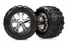 Tires & wheels, assembled, glued (2.8&#34;) (All-Star chrome wheels, Talon tires, foam inserts) (Sta